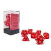 Chessex Translucent Polyhedral Red/White 7 Die Set