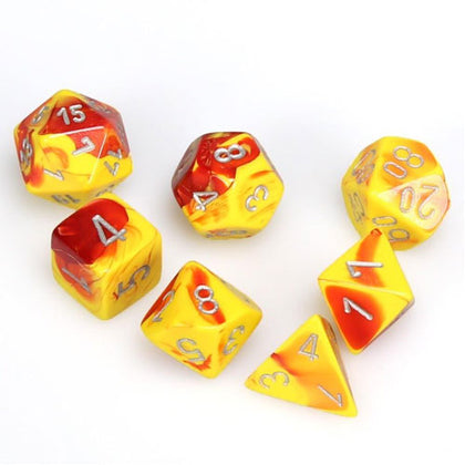 Chessex Gemini Red-Yellow/Silver 7 Die Set