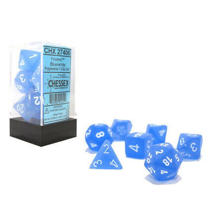 Chessex Frosted Blue/White 7 Die Set