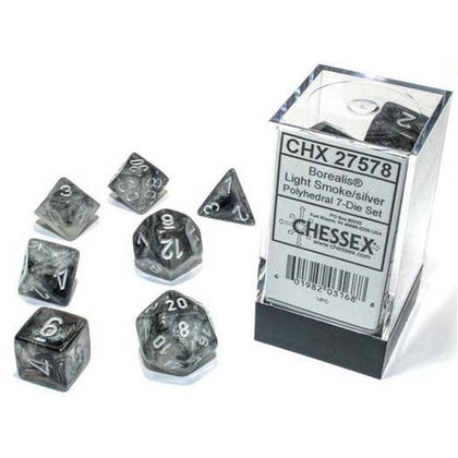 Chessex Luminary Borealis Light Smoke/Silver 7 Die Set