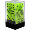 Chessex Vortex Bright Green/Black 16mm D6 Dice Block