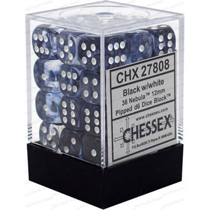 Chessex Nebula Black/White 12mm D6 Dice Block