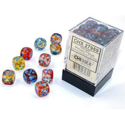 Chessex Nebula Primary/Blue 12mm D6 Dice Block