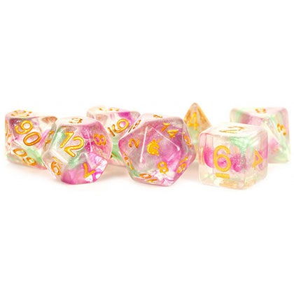 MDG Unicorn Resin Polyhedral Dice Set Celestia Blossom